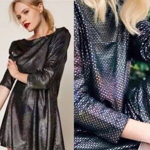 Free People Diamonds are forever Black Long Sleeve Dress So good for a party!